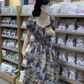 Oil painting girl's floral long dress women's summer  YM1456