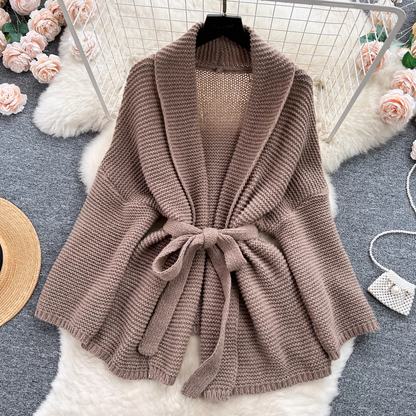 Elegant sweater jacket, versatile fishtail skirt two-piece trendy set,black dress YM615