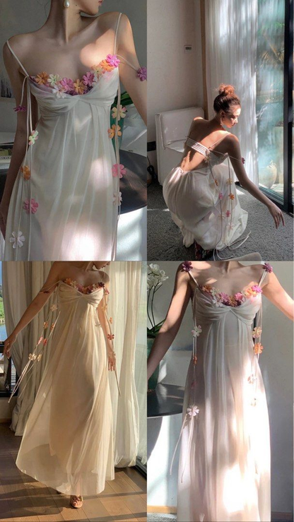Elegant Fashion Tulle Floral Beach Party Long Dresses for Women Summer New Boho Dress YM1757