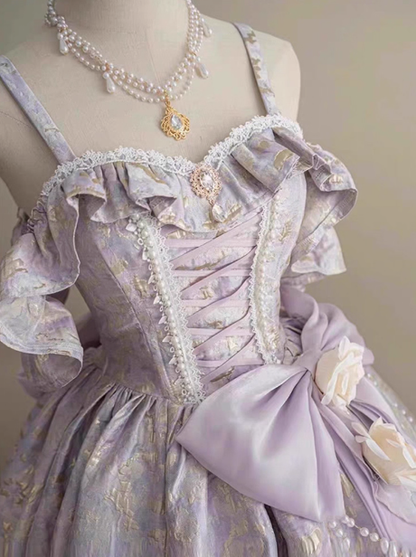 Charming Purple Spaghetti Straps Evening Dress Lolita Princess Dress YM2147