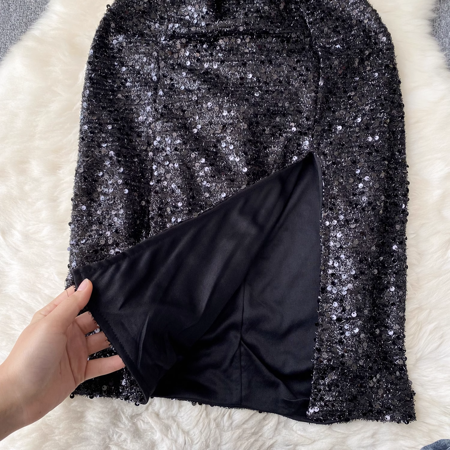 Sexy Black Sequins Dress ,YM157