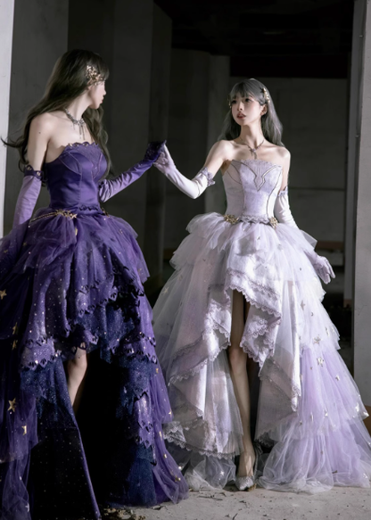 Fantasy Strapless Lace Birthday Princess Party Dress Lolita Dress YM2136