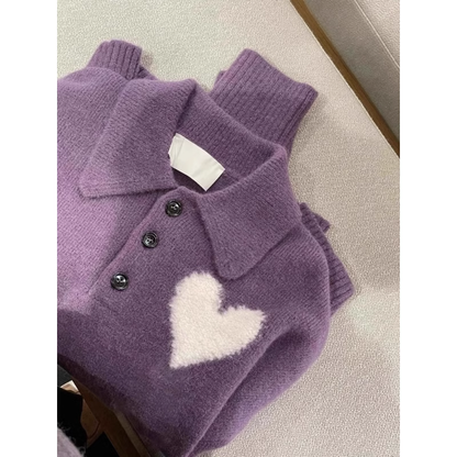 Purple love sweater new style knitted sweater YM1900