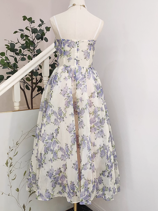 New Arrival Hepburn Style Floral A Line Pleated Party Dress YM2099