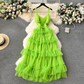 A-line V Neck Tulle Summer Dress  YM1178
