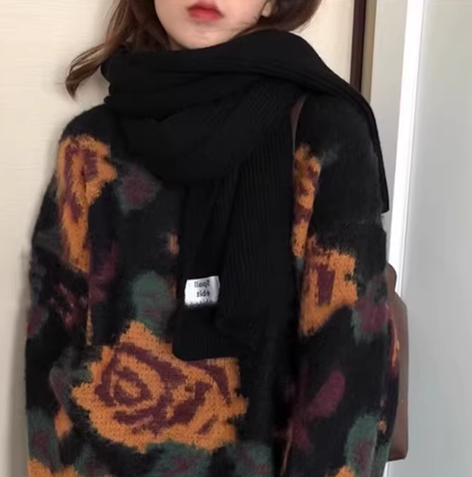 Vintage Jacquard Sweater, Thick Knitwear YM2422