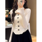 New Style Early Spring Top With Bow Short Hot Girl Chic Knitted Sweater YM1807