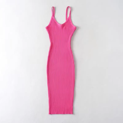 Pure Color Spaghetti Strap Maxi Dress ,YM17