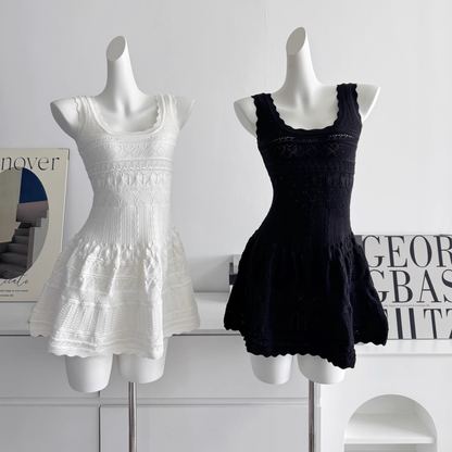 Simple White  A Line Sleeveless Vacation Dress Mini Party Gown YM2076