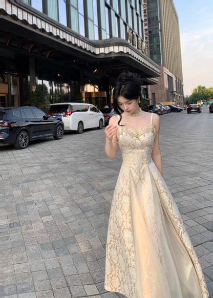 Palace Style Light Dress Sequin Jacquard Birthday Dress New Style YM2033