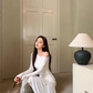Irregular waisted off-shoulder dress with suspender skirt two-piece set YM1922