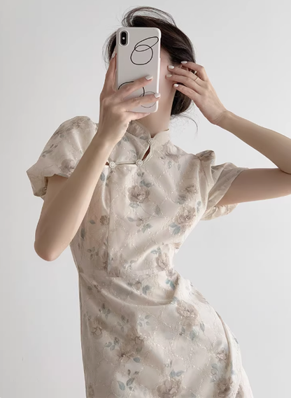 Chinese style modified cheongsam dress slit dress YM1950