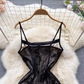 Vintage Black Spaghetti Straps Dress ,YM53