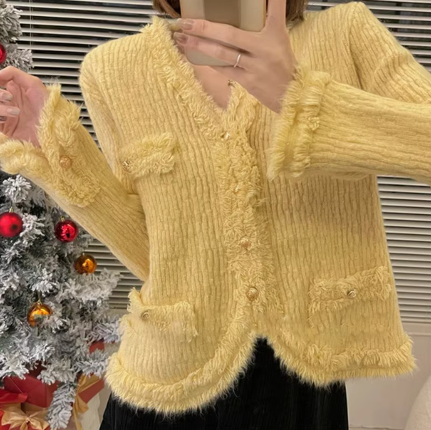 Christmas Red Sweater New Style Super Beautiful Soft Thick Knitted Cardigan YM1805