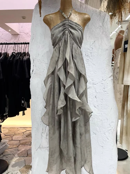 Sexy Halter Chiffon Party Dress Holiday Dress YM1765