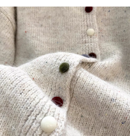 Beige Crew Neck Cardigan Sweater YM2450