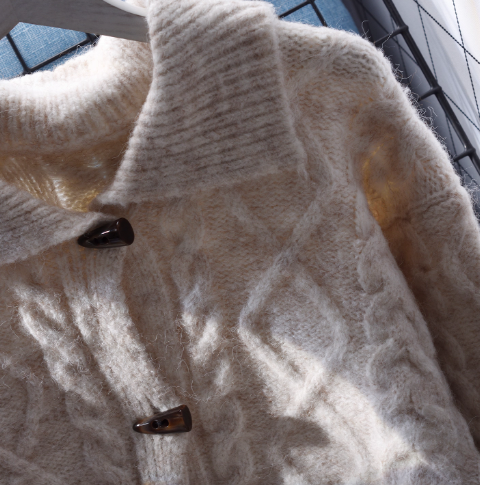 New Autumn Japanese Style POLO Collar Knitted Sweater Jacket YM2346