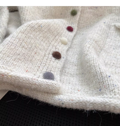 Beige Crew Neck Cardigan Sweater YM2450