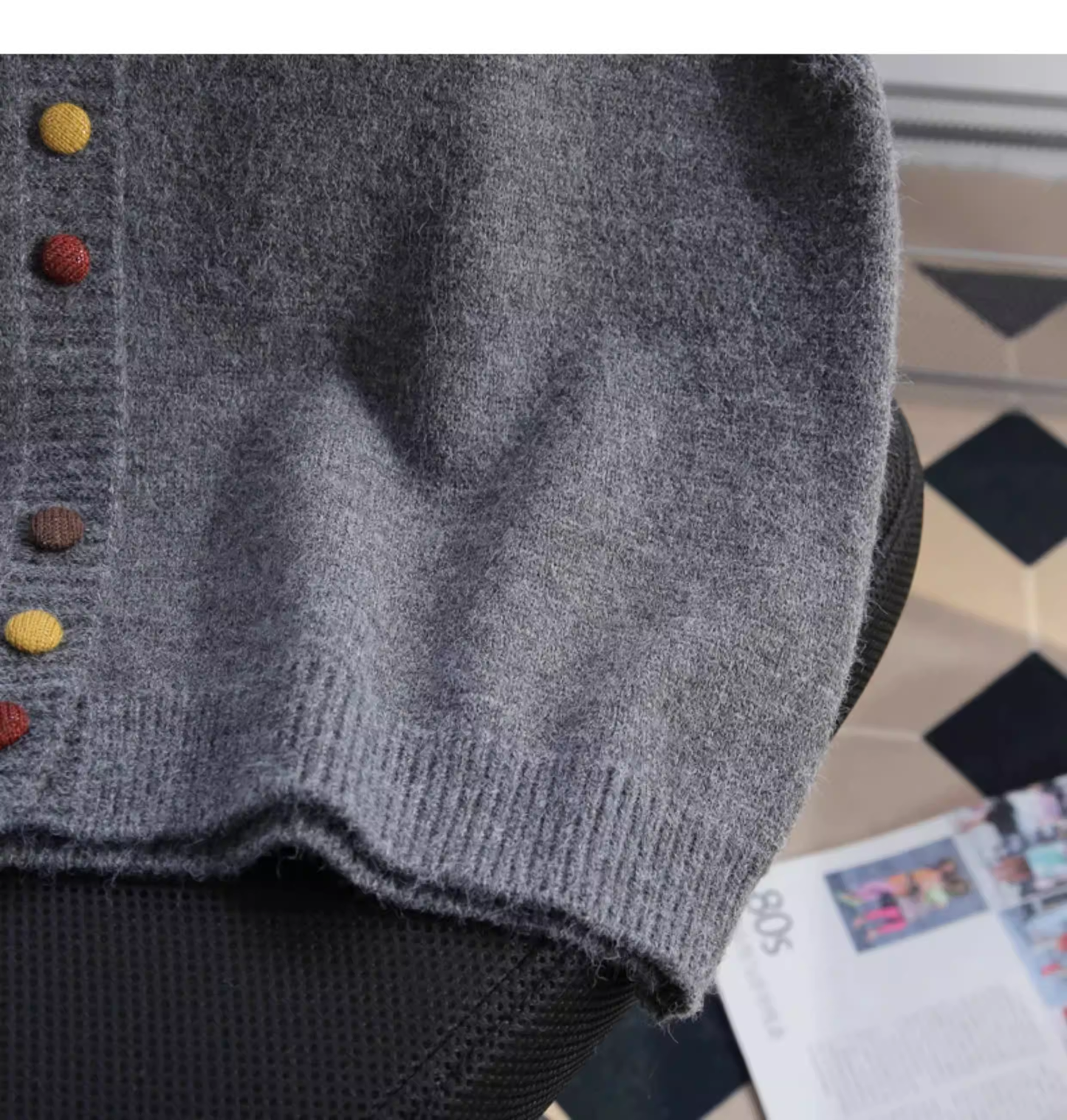 Retro Gray Knitted Vest Sweater YM2448