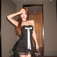 Bow Chiffon Tube Dress Black Mini Dress YM1826