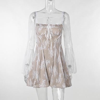 Sweet Lace Short Birthday Dress Sexy Ballet Style Vacation Dress YM2272