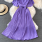 A-line V-neck Short Sleeve Summer Casual Dress,YM190