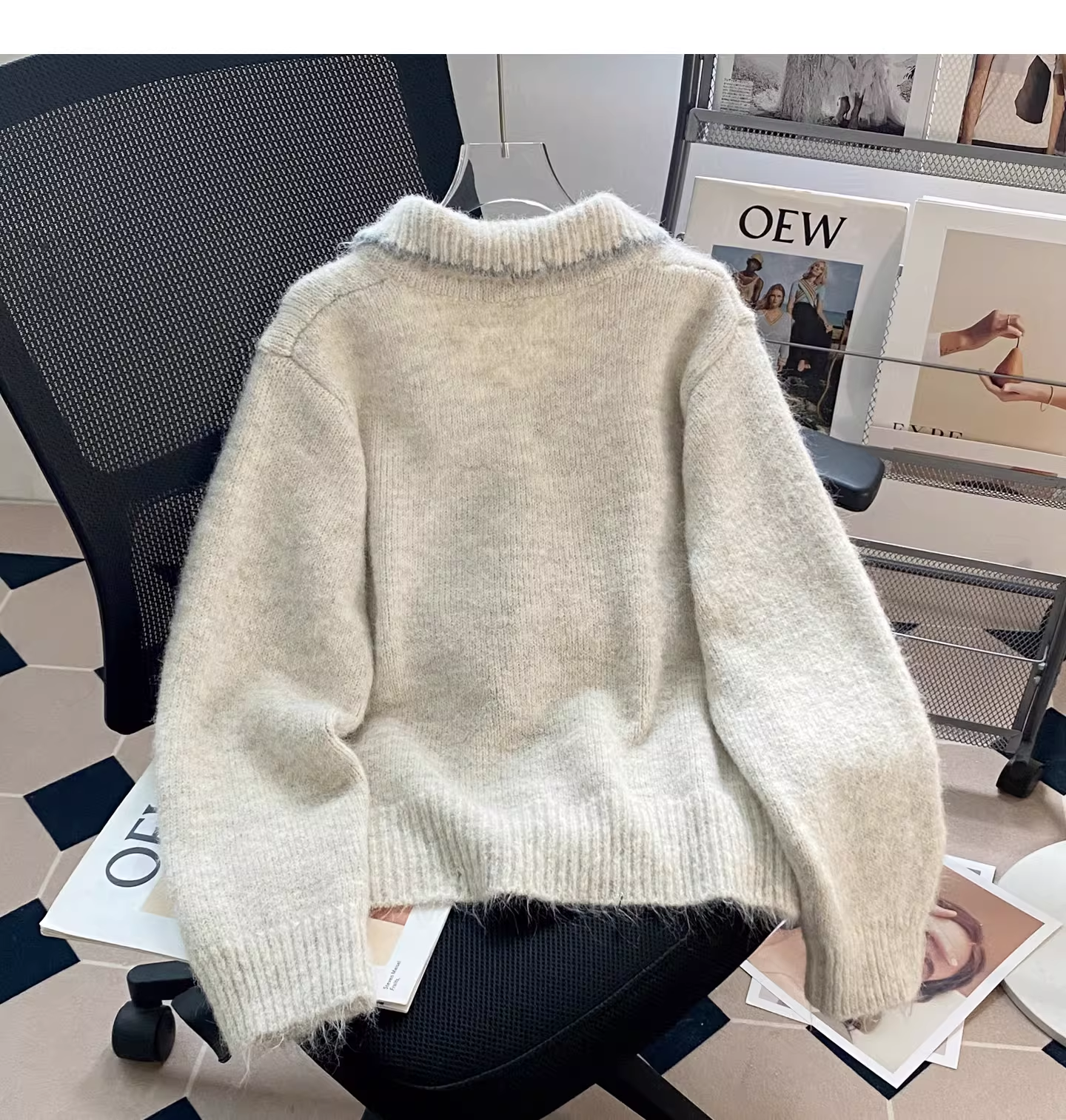 Cute Beige Sweater Cardigan With Bow YM2451
