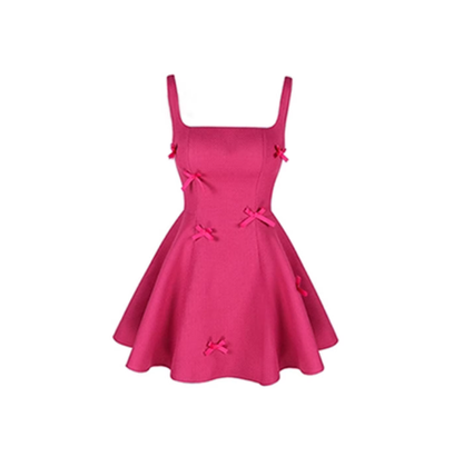 Pink Bow-Tie Sundress Princess Birthday Dress A-Line Mini Dress YM2413