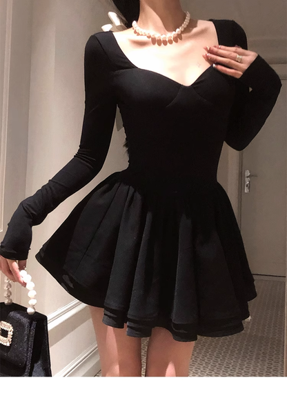 Elegant Black A Line party Dress Birthday Outfits YM1974