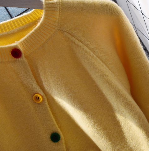 Cute Round Neck Short Sweater Jacket New Long Sleeve Knitted Cardigan YM2347