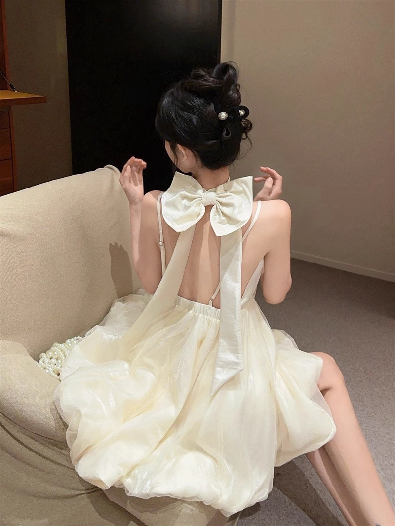 Elegant Light Beige Straps V Neck A Line Birthday Outfits Short Party Dress YM2189