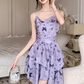 Purple butterfly print slip dress YM1351