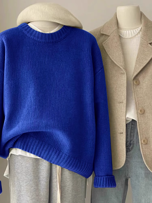 Crewneck sweater with knitted cardigan underneath YM1875