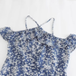 French retro floral one-shoulder halterneck slim dress  YM474