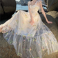 Mesh embroidered floral dress YM1157