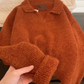 Orange Polo Neck Pullover Sweater YM1865