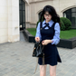 College Style Striped Shirt Fake Short Two Piece Dress Women's New YM2035