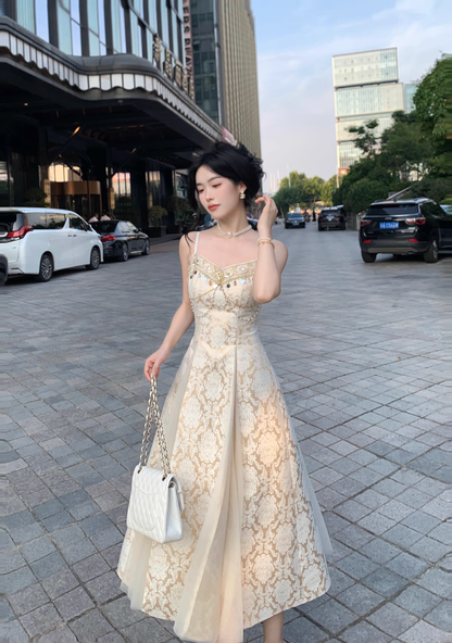 Palace Style Light Dress Sequin Jacquard Birthday Dress New Style YM2033