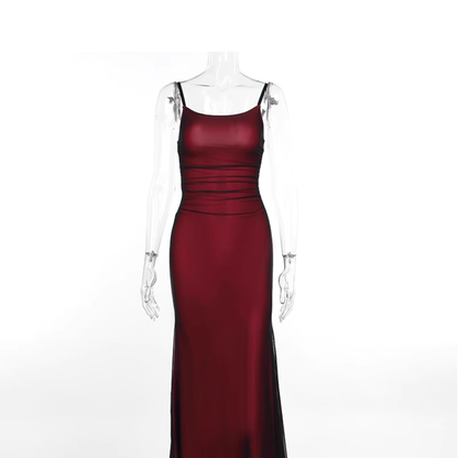 Vintage Sexy Red Sheath Prom Dress,Spaghetti Straps Birthday Party Dress YM2021