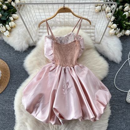 Sexy A-line Pink Party Short Dress   YM1460