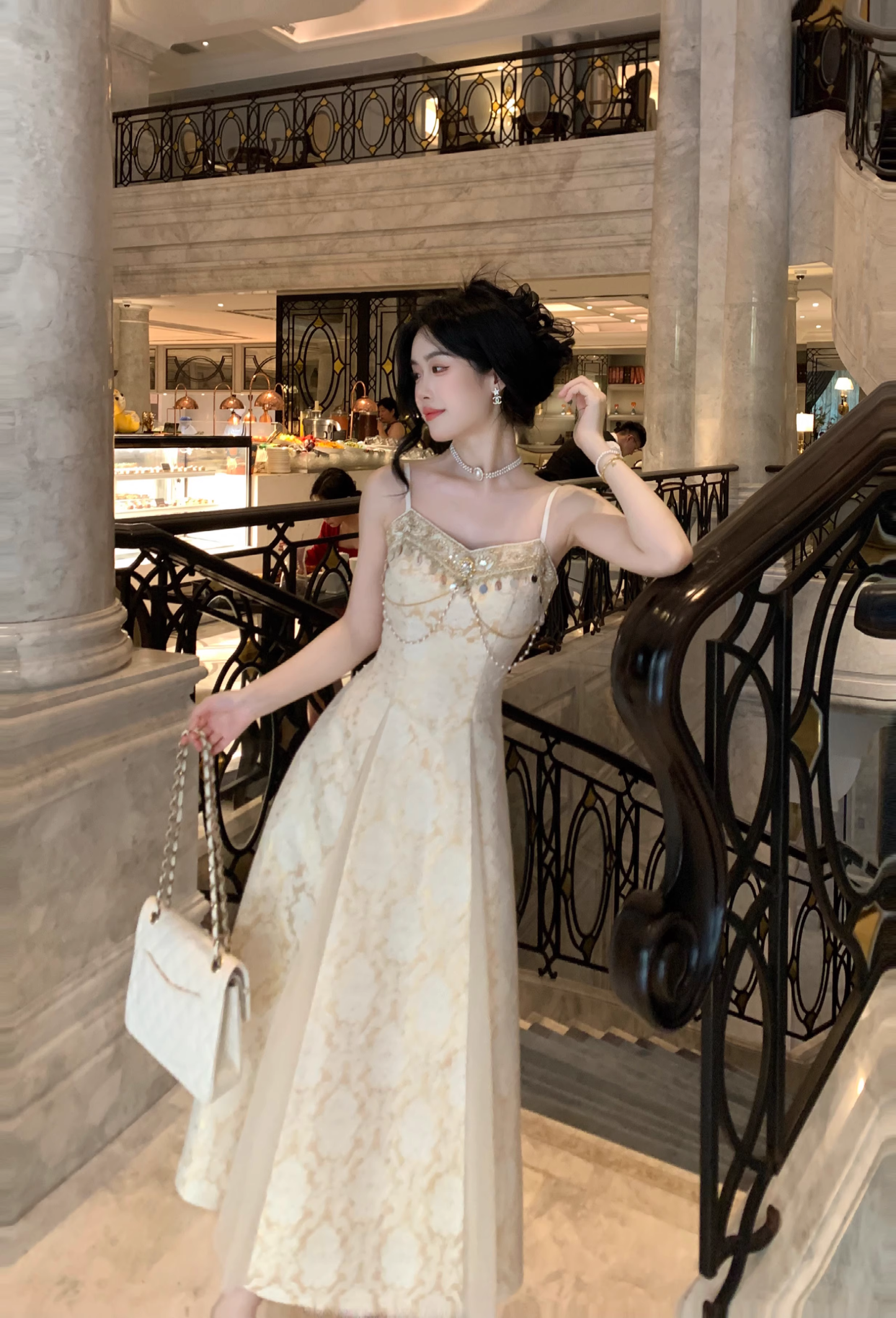 Palace Style Light Dress Sequin Jacquard Birthday Dress New Style YM2033