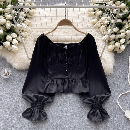 women's autumn long sleeve square collar blouses  YM511