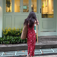 Summer seaside vacation beach dress red floral suspender dress  YM1168