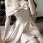 White Off The Shoulder Bow Princess Dress Mini Dress YM1640
