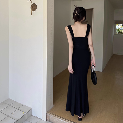 Pretty Black Lace Mermaid Long Party Dress Birthday Dress YM2216