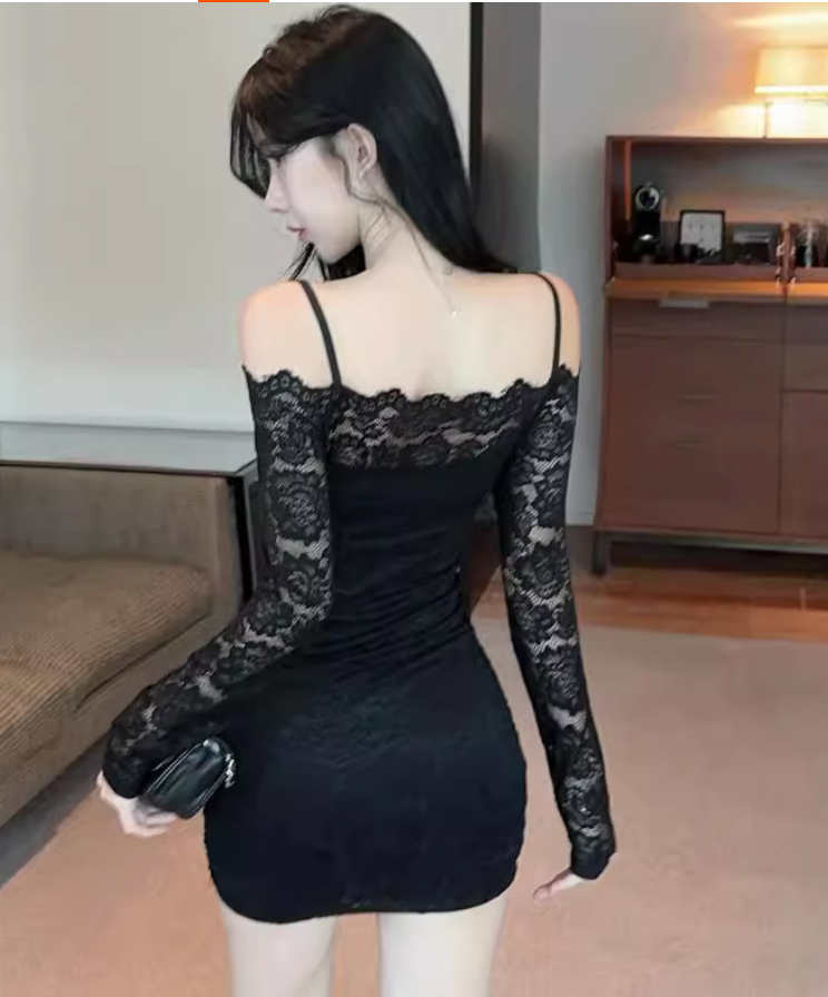 Sexy One Shoulder White Lace Sheath Short Vacation Dress Holiday Dress YM2338