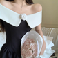 Off the shoulder a-line dress   YM1225