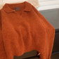 Orange Polo Neck Pullover Sweater YM1865