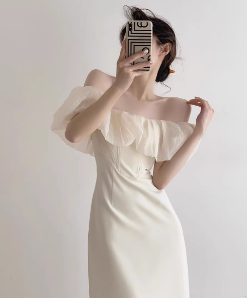 One shoulder dress slim fit long prom party dress YM1941