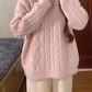 Lazy pink twist knitted sweater YM869